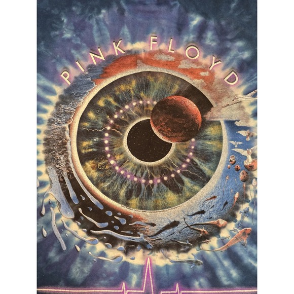 Pink Floyd Liquid Blue Tie Dye Shirt XL Eye Pulse 2005 Vintage Rock Tee - Picture 4 of 5